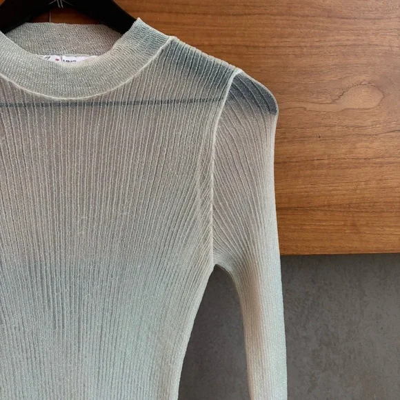 NWOT Mango White Iredescent Rainbow Metallic Mesh Long Sleeve Shirt, Size M - Picture 5 of 8